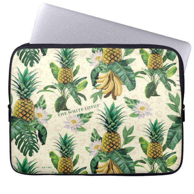 Paradise Mönster i vit Lotus Pineapple Laptop Fodral (Framsidan)