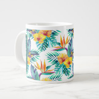 Paradise och Orchid Mönster| Lägg till ditt namn Jumbo Mugg