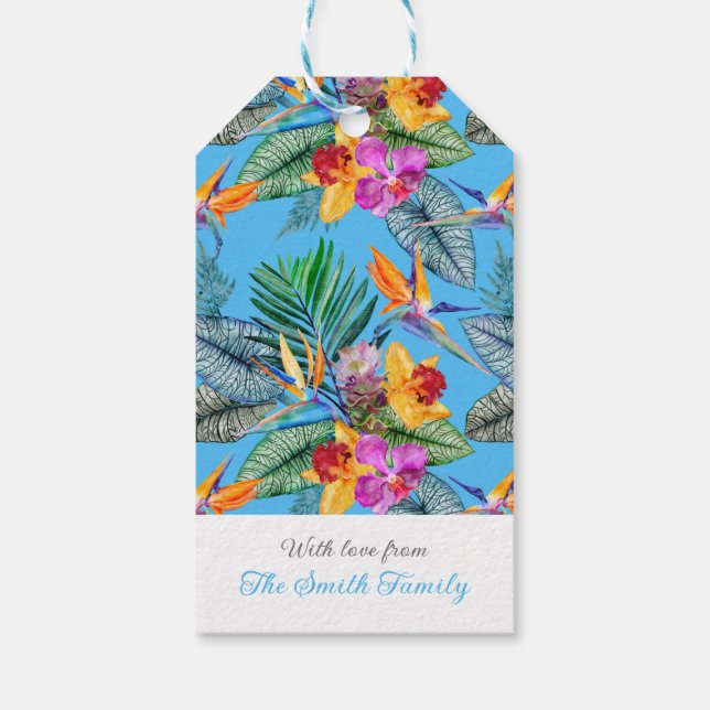 Paradise och Orchid Summer Blue Garden Presentetikett (Baksidan)