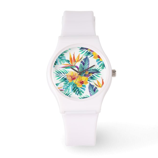 Paradise & Orchid Mönster Armbandsur (Framsida)