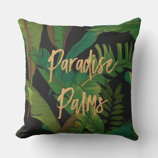 Paradise Palm Hawaiianskt Reversibelt - Flerfärgat Kudde (Framsida)