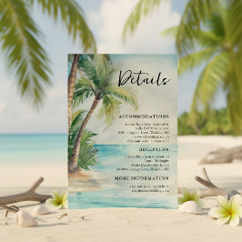 Paradise Palms Tropiska Strandbrölloppsdetaljer Tilläggskort