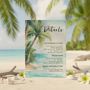 Paradise Palms Tropiska Strandbrölloppsdetaljer Tilläggskort