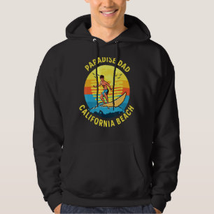 Paradise Pappa Surfing California Beach Hoodie