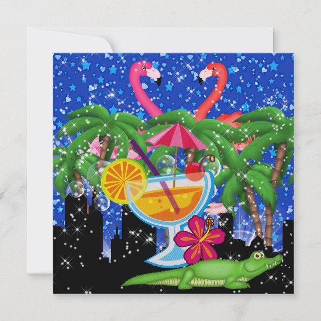 Paradise Party i Stil Bright Ljus - SRF Inbjudningar (Framsida)