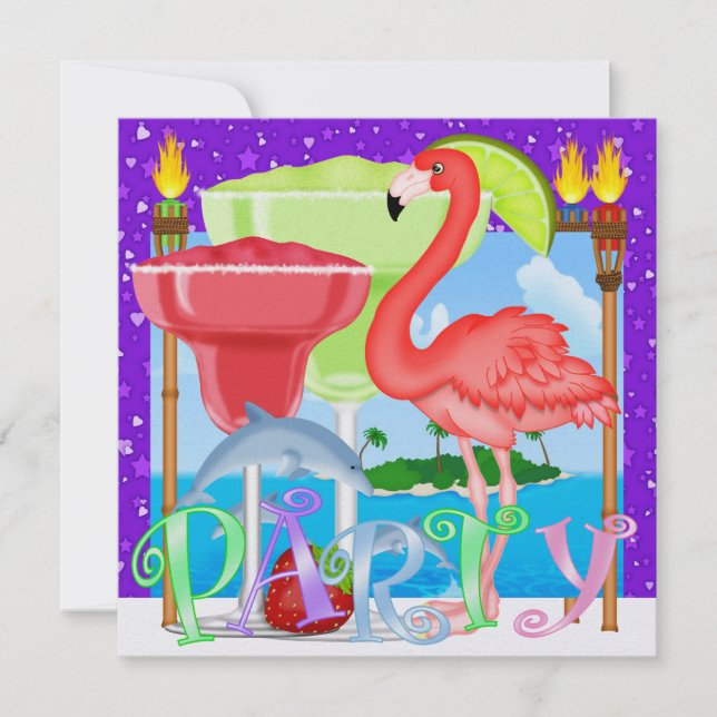 Paradise PARTY / Luau - SRF Inbjudningar (Framsida)