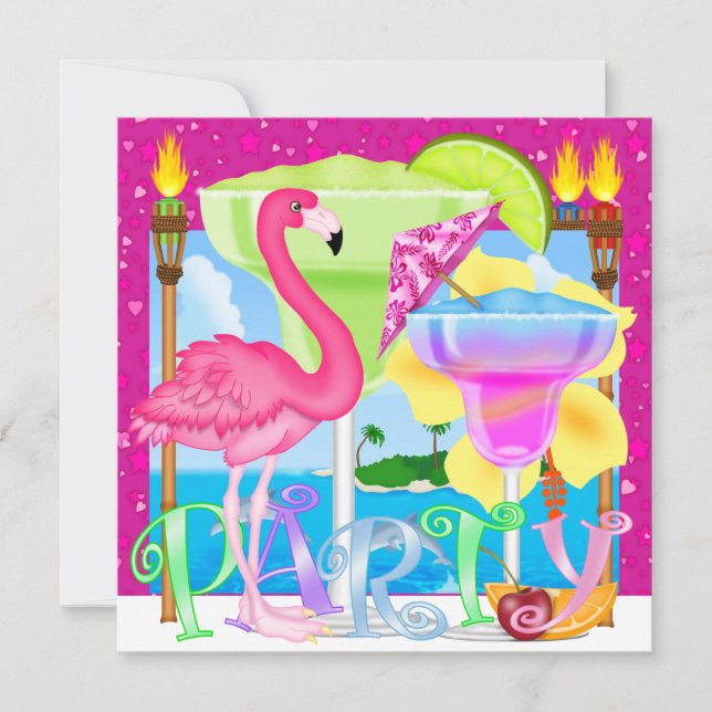 Paradise PARTY / Luau - SRF Inbjudningar (Framsida)