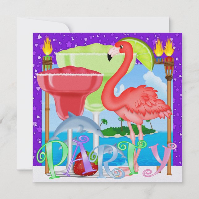 Paradise PARTY / Luau - SRF Inbjudningar (Framsida)