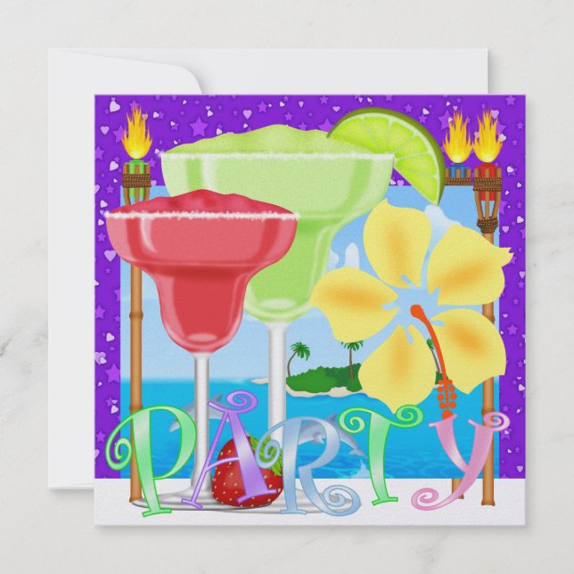 Paradise PARTY / Luau - SRF Inbjudningar (Framsida)