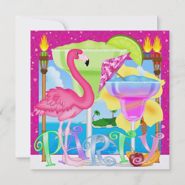 Paradise PARTY / Luau - SRF Inbjudningar (Framsida)