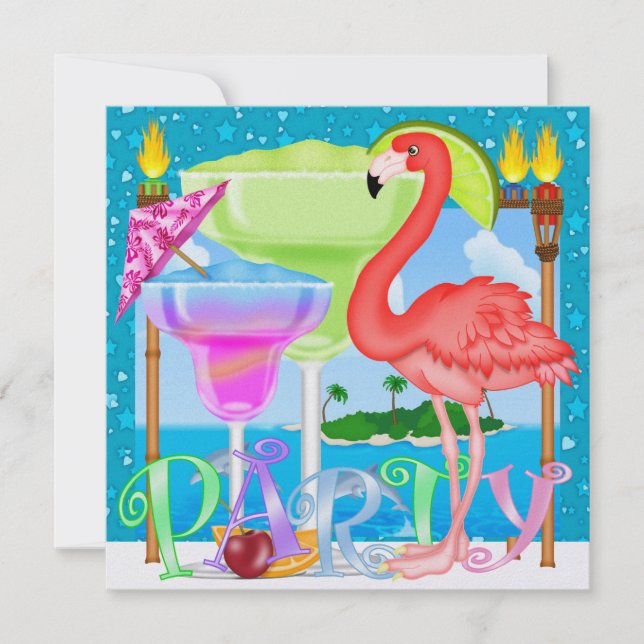 Paradise PARTY / Luau - SRF Inbjudningar (Framsida)