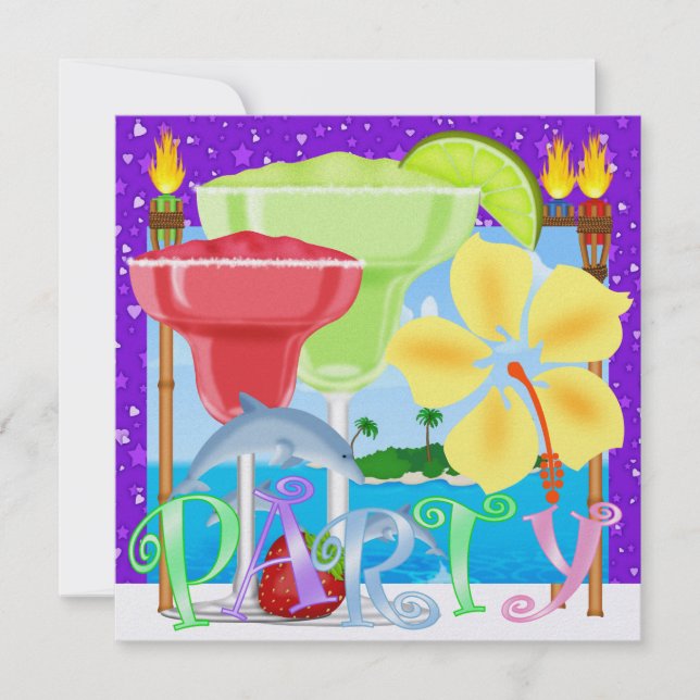 Paradise PARTY / Luau - SRF Inbjudningar (Framsida)