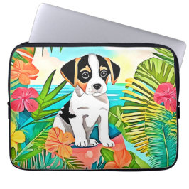 Paradise Puppy Design Laptop Fodral