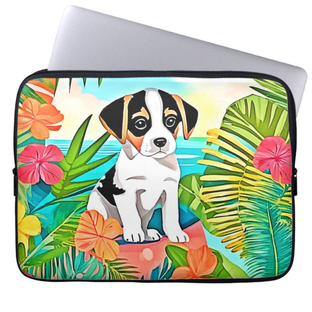 Paradise Puppy Design Laptop Fodral (Framsidan)