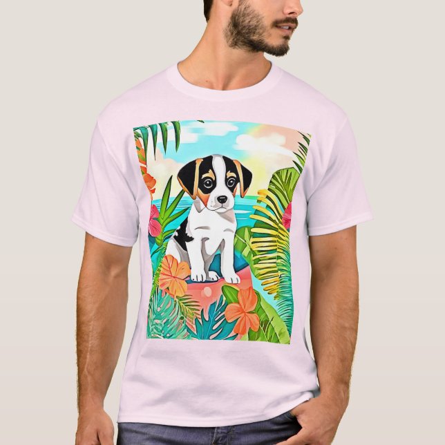 Paradise Puppy Design T Shirt (Framsida)