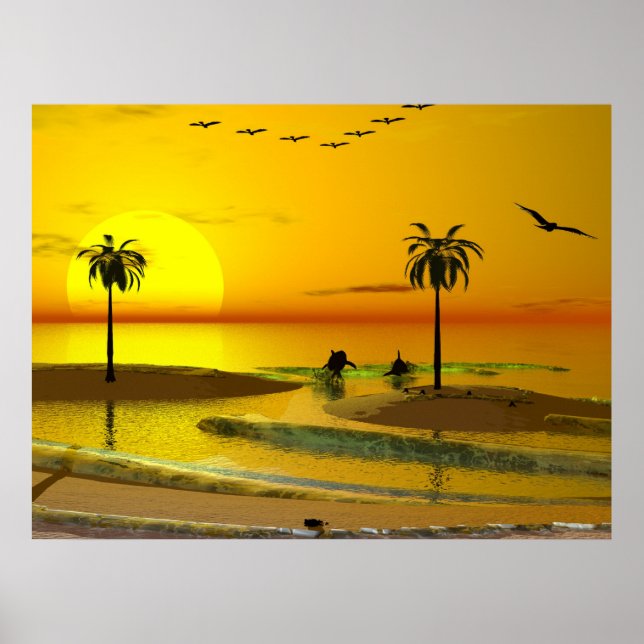 Paradise Shore Sunset Poster (Framsidan)