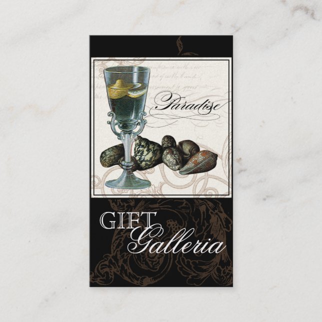 Paradise Snäckors Black Cream - Gift Store Busines Visitkort (Framsida)