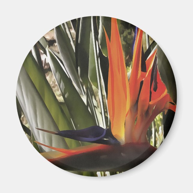 Paradise Strelitzia Reginae Acrylic Painti Magnet (Framsidan)