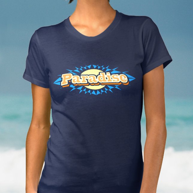 Paradise sunshine gult blue dam t-shirt (Skapare uppladdad)