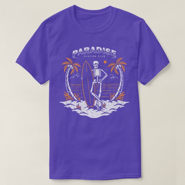 Paradise Surfing Skeleton  T Shirt (Design framsida)