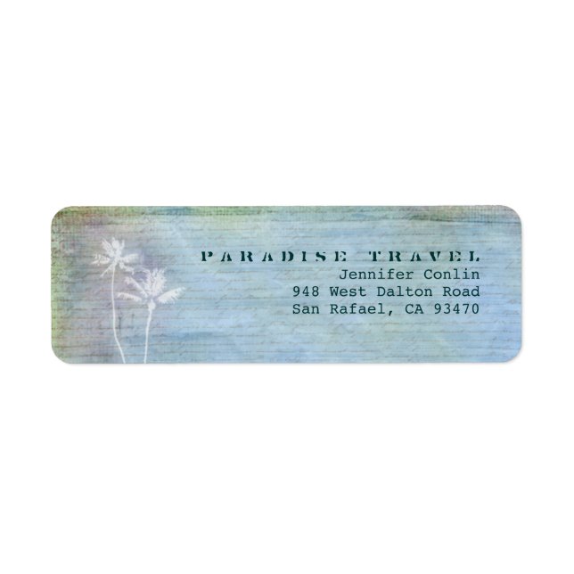 Paradise Travel Returetiketters Returadress Etikett (Framsidan)