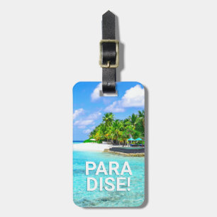 PARADISE Tropical Island, DIY Message Contact info Bagagebricka