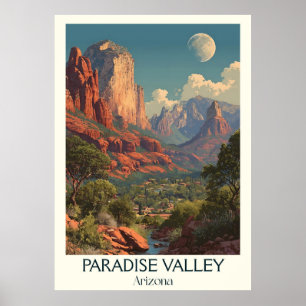 Paradise Valley Arizona Vintage affisch Retro De