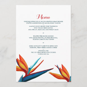 Paradise Watercolor Bröllop Menu Meny