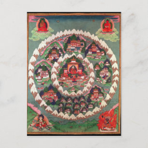 Paradiset av Shambhala, tibetant baner Vykort