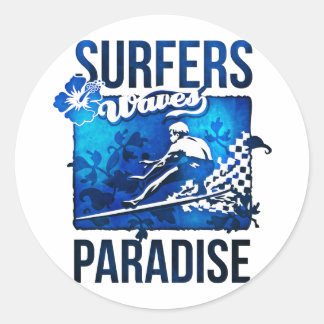 paradiset surfare runt klistermärke