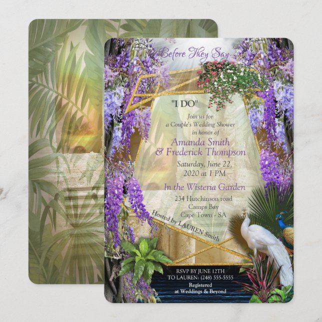 Paradiset Tropical Wisteria vid Golden Palace i Inbjudningar (Fram/baksida)