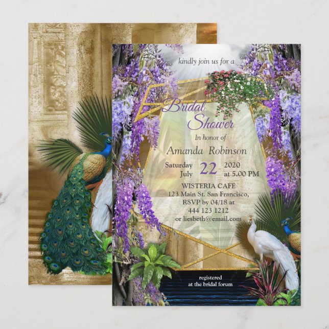 Paradiset Tropical Wisteria vid Golden Palace i Inbjudningar (Fram/baksida)