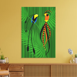 Paradisets ljusa färgfåglar canvastryck
