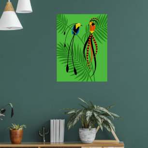 Paradisets ljusa färgfåglar poster