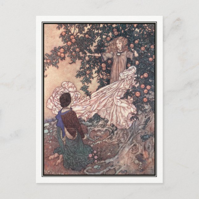 Paradisets trädgård av Edmund Dulac Vykort (Framsida)