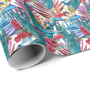 Paradisets tropiska fågel presentpapper