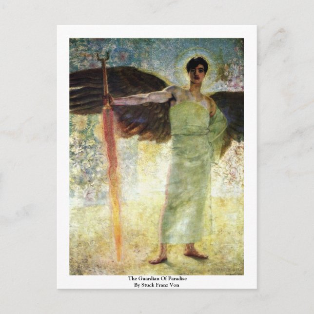 Paradisets väktare av Stuck Franz Von Vykort (Framsida)