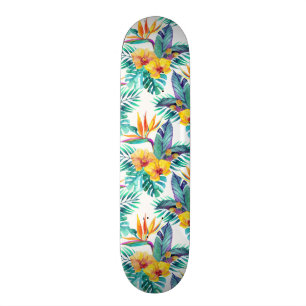 Paradisfågel & Orkidé Mönster Mini Skateboard Bräda 18,5 Cm