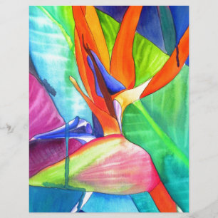 Paradisfågel Strelitzia blomma tropisk konst