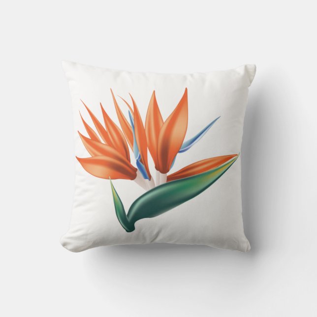 Paradisfågel, strelitzia exotisk blomma kudde (Framsida)