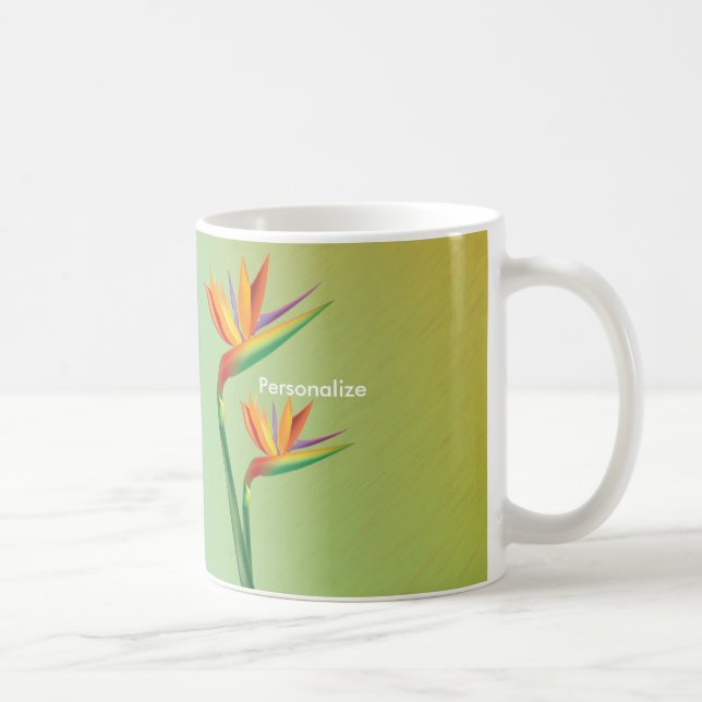 Paradisfågel Tropisk Blommig Kaffemugg Kopp (Höger)