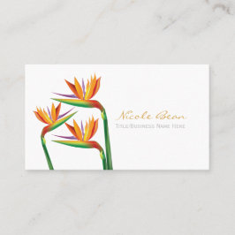 Paradisfågel Tropisk Blommig Visitenkort Visitkort