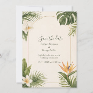 Paradisfågel Vintage Hawaii Blommig Bröllop Inbjudningar