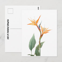 Paradisfågelritning (blomma) vykort