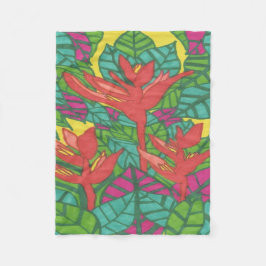 Paradisfåglar Fleecefilt