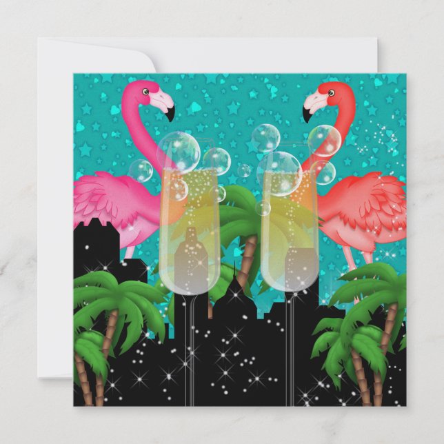 Paradisfest i stil Bright Lights - SRF Inbjudningar (Framsida)