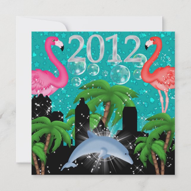 Paradisfest i stil Ljusa ljus - SRF Inbjudningar (Framsida)