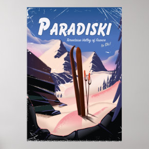 Paradiski Tarentaise Valley , Frankrike ,Ski poste Poster