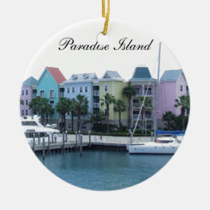 ParadisöBahamas färgrika byggnader Julgransprydnad Keramik