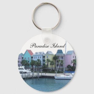 ParadisöBahamas färgrika byggnader Nyckelring